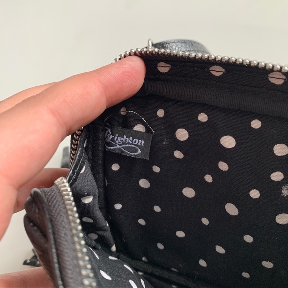 Brighton Zebra Print Leather Crossbody Bag Purse Black White Small - Picture 7 of 11